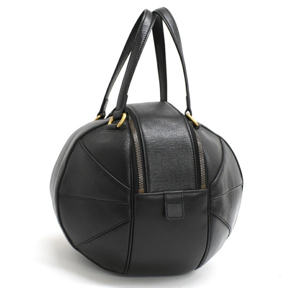 Gucci Tifosa Handbag Black Leather Basketball Shape - Picture 2 of 9